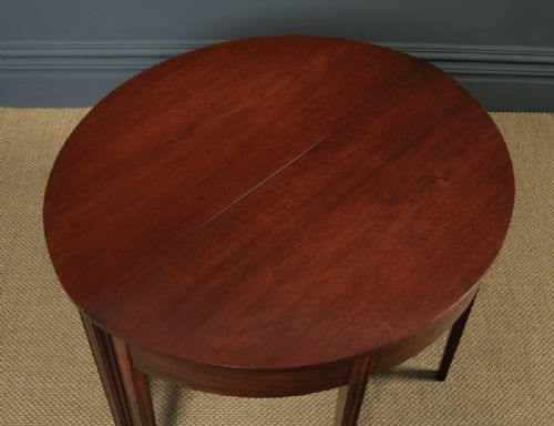 fig 5. Pair of English Georgian Style Mahogany Demi Lune Console Side Hall Tables (Circa 1930)