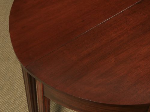fig 6. Pair of English Georgian Style Mahogany Demi Lune Console Side Hall Tables (Circa 1930)