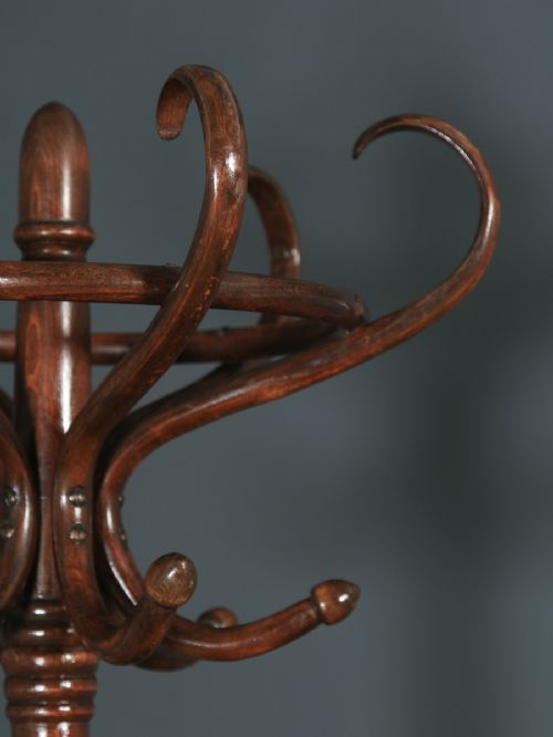 fig 5. Antique English Edwardian Bentwood Coat, Hat, Stick & Umbrella Circular Hallstand (Circa 1910)
