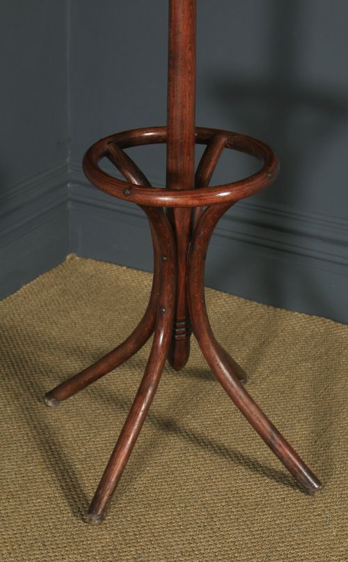 fig 6. Antique English Edwardian Bentwood Coat, Hat, Stick & Umbrella Circular Hallstand (Circa 1910)