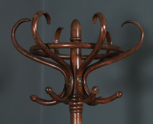 fig 3. Antique English Edwardian Bentwood Coat, Hat, Stick & Umbrella Circular Hallstand (Circa 1910)