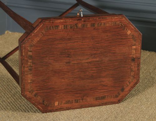 fig 3. Antique English Georgian Regency Silky Oak & Rosewood Ladies Sewing Work Table (Circa 1820)