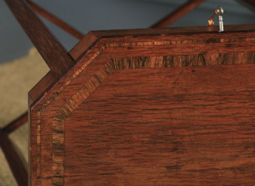 fig 4. Antique English Georgian Regency Silky Oak & Rosewood Ladies Sewing Work Table (Circa 1820)