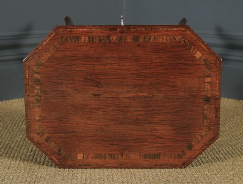 fig 5. Antique English Georgian Regency Silky Oak & Rosewood Ladies Sewing Work Table (Circa 1820)