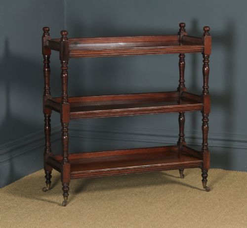 Antique English Victorian Mahogany Dumbwaiter / Buffet Server / Sideboard by Oetzmann & Co. (Circa 1880)