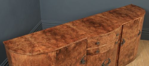 fig 2. Antique English Art Deco Epstein Burr Walnut Cloud Shape Sideboard Cabinet Cupboard (Circa 1930)
