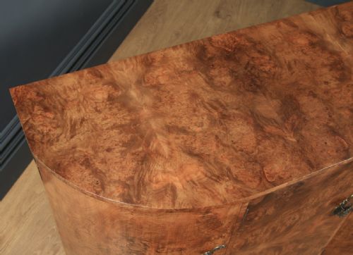fig 3. Antique English Art Deco Epstein Burr Walnut Cloud Shape Sideboard Cabinet Cupboard (Circa 1930)
