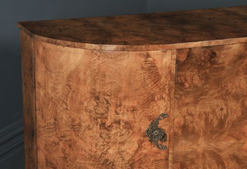 fig 4. Antique English Art Deco Epstein Burr Walnut Cloud Shape Sideboard Cabinet Cupboard (Circa 1930)