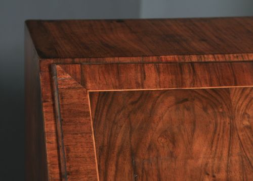 fig 4. Antique English 18th Century Georgian Figured Walnut Inlaid Bureau Writing Desk (Circa 1750)