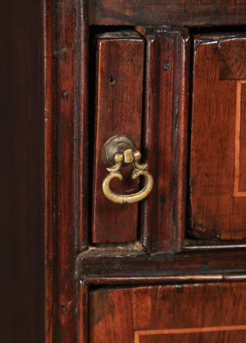 fig 6. Antique English 18th Century Georgian Figured Walnut Inlaid Bureau Writing Desk (Circa 1750)