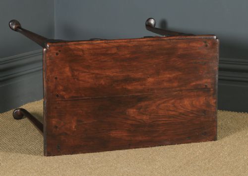 fig 3. Antique English Georgian Elm Occasional Hall Writing Lowboy Side Table (Circa 1740)