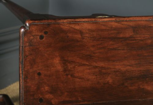 fig 4. Antique English Georgian Elm Occasional Hall Writing Lowboy Side Table (Circa 1740)