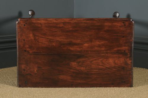 fig 5. Antique English Georgian Elm Occasional Hall Writing Lowboy Side Table (Circa 1740)