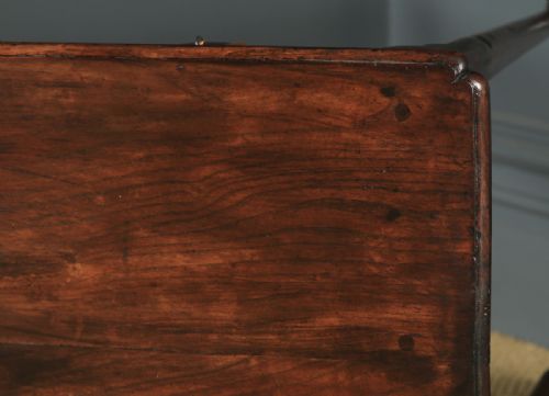 fig 6. Antique English Georgian Elm Occasional Hall Writing Lowboy Side Table (Circa 1740)