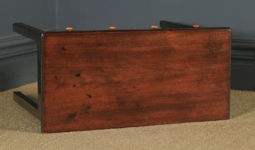 fig 3. Antique English Georgian Mahogany Three Drawer Occasional Hall Writing Lowboy Side Table (Circa 1800)