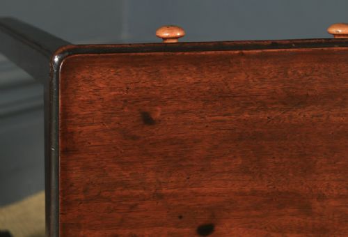 fig 4. Antique English Georgian Mahogany Three Drawer Occasional Hall Writing Lowboy Side Table (Circa 1800)