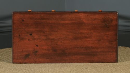 fig 5. Antique English Georgian Mahogany Three Drawer Occasional Hall Writing Lowboy Side Table (Circa 1800)