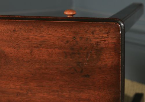fig 6. Antique English Georgian Mahogany Three Drawer Occasional Hall Writing Lowboy Side Table (Circa 1800)