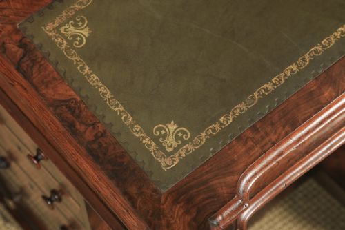 fig 5. Antique English Victorian Burr Walnut Mahogany Davenport Writing Desk (Circa 1860)