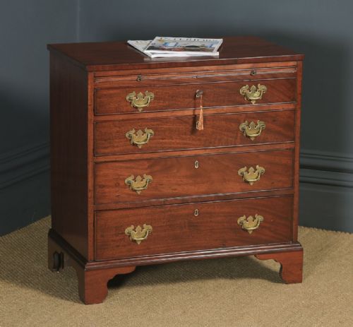 Small Antique English Georgian Mahogany Chest of Drawers with Brushing Slide (Circa 1790)