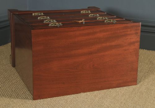 fig 3. Small Antique English Georgian Mahogany Chest of Drawers with Brushing Slide (Circa 1790)