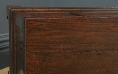 fig 4. Antique English Georgian Oak Joined Triple Panel Mule Chest Blanket Box Coffer (Circa 1780)