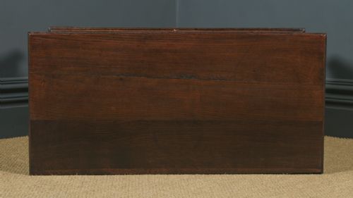 fig 5. Antique English Georgian Oak Joined Triple Panel Mule Chest Blanket Box Coffer (Circa 1780)
