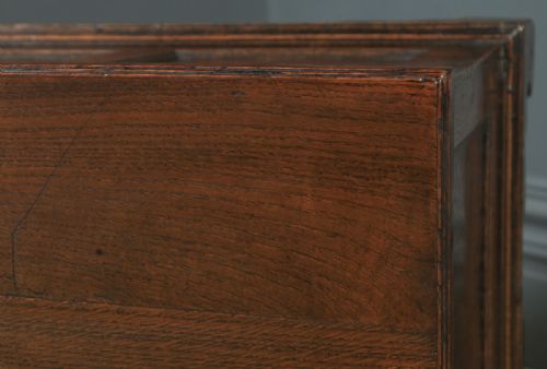 fig 6. Antique English Georgian Oak Joined Triple Panel Mule Chest Blanket Box Coffer (Circa 1780)