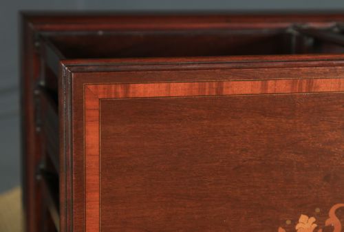 fig 4. Small Antique English Edwardian Mahogany & Satinwood Inlaid Revolving Bookcase Stand (Circa 1910)