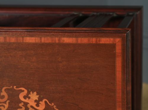 fig 7. Small Antique English Edwardian Mahogany & Satinwood Inlaid Revolving Bookcase Stand (Circa 1910)