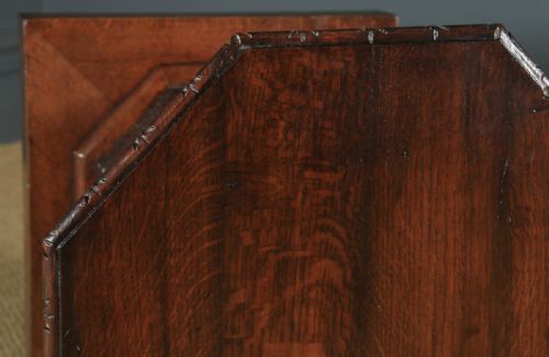 fig 3. Antique English Victorian Oak Gothic Style Carved Octagonal Occasional Table (Circa 1860)