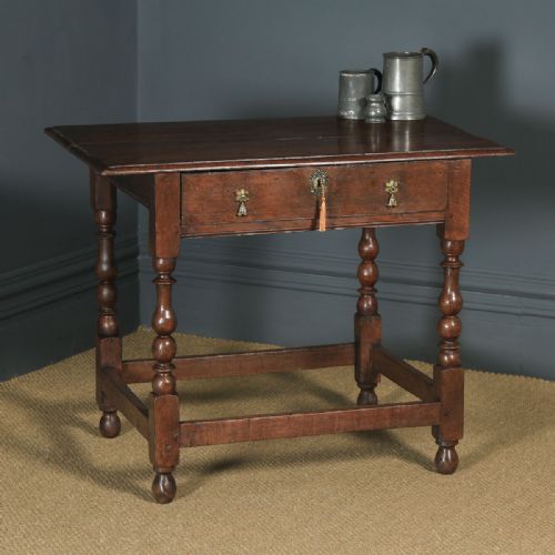 Antique English Georgian Oak Occasional Hall Writing Lowboy Side Table (Circa 1740)