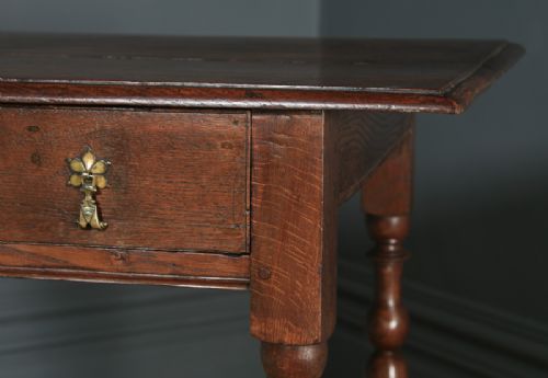 fig 5. Antique English Georgian Oak Occasional Hall Writing Lowboy Side Table (Circa 1740)