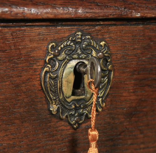 fig 9. Antique English Georgian Oak Occasional Hall Writing Lowboy Side Table (Circa 1740)