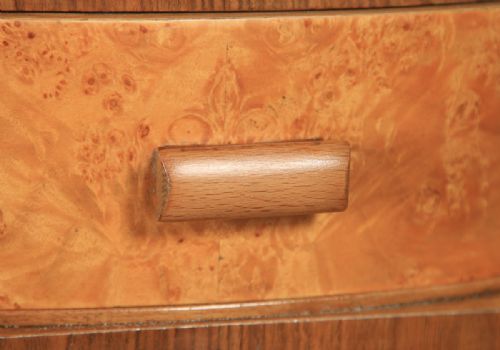 fig 5. Antique English Pair of Art Deco Burr Walnut Bedside Tables (Circa 1930)