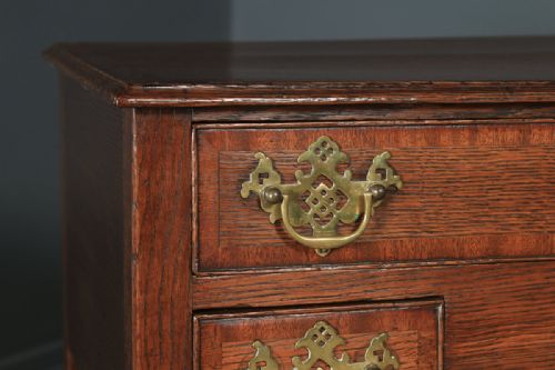 fig 6. Antique English 18th Century Georgian Oak Cross Banded Occasional Side Hall Lowboy Table (Circa 1780)
