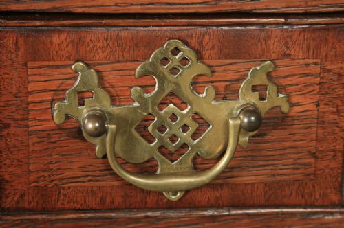 fig 7. Antique English 18th Century Georgian Oak Cross Banded Occasional Side Hall Lowboy Table (Circa 1780)