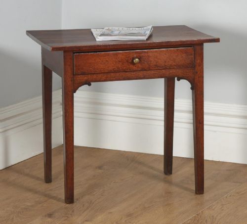 Antique English Georgian Oak Country Side Table (Circa 1800)