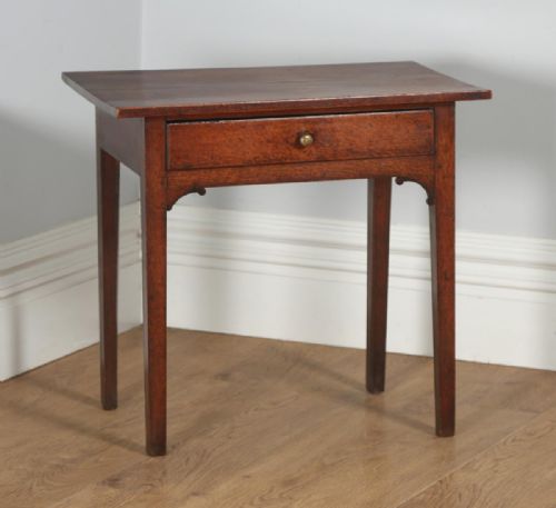 fig 1. Antique English Georgian Oak Country Side Table (Circa 1800)
