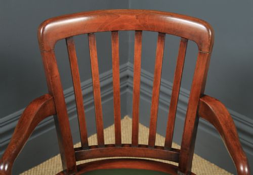 fig 5. Antique English Victorian Beech Revolving Office Desk Arm Chair (Circa 1890)
