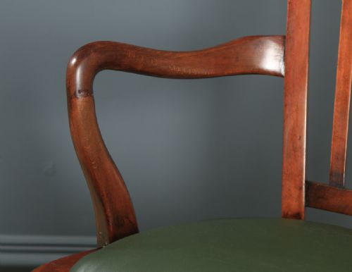 fig 6. Antique English Victorian Beech Revolving Office Desk Arm Chair (Circa 1890)