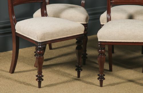fig 7. Antique English William IV Set of Six 6 Mahogany Bar Back Dining Chairs (Circa 1840)