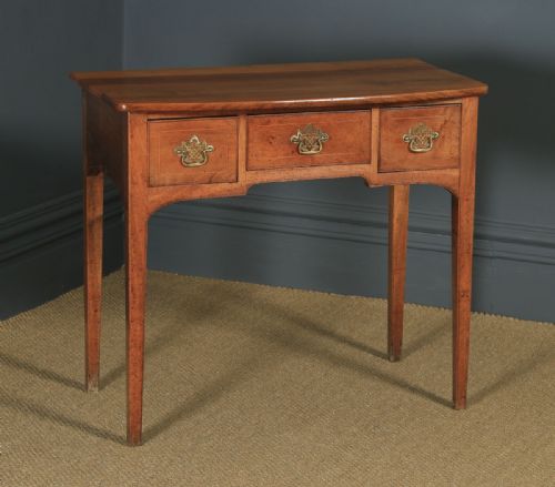 fig 2. Antique English Georgian Fruitwood Inlaid Occasional Side Hall Lowboy Table (Circa 1780)