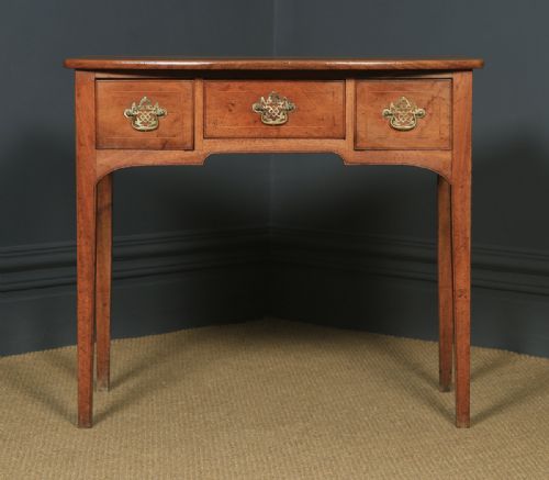 fig 3. Antique English Georgian Fruitwood Inlaid Occasional Side Hall Lowboy Table (Circa 1780)