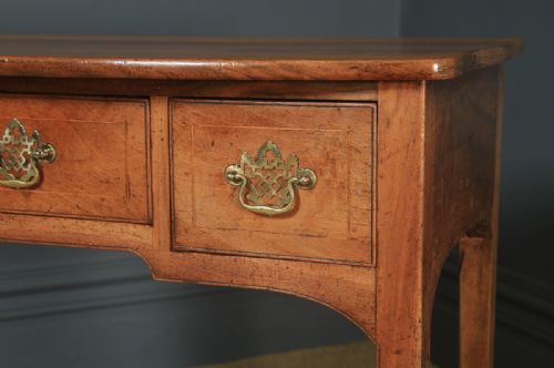 fig 5. Antique English Georgian Fruitwood Inlaid Occasional Side Hall Lowboy Table (Circa 1780)