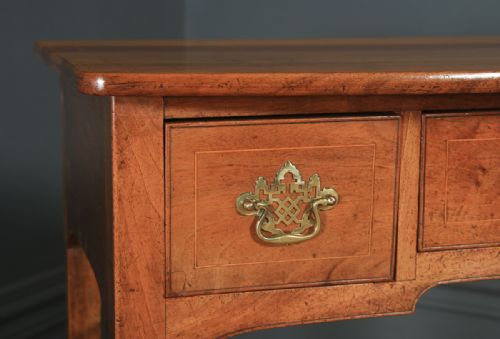 fig 6. Antique English Georgian Fruitwood Inlaid Occasional Side Hall Lowboy Table (Circa 1780)