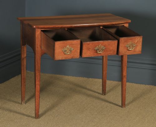 fig 8. Antique English Georgian Fruitwood Inlaid Occasional Side Hall Lowboy Table (Circa 1780)