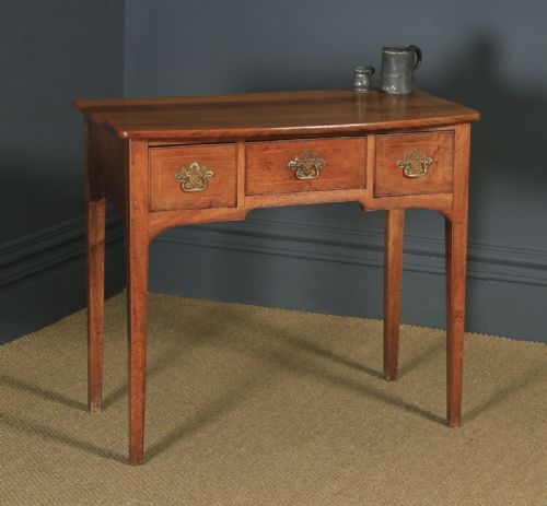 Antique English Georgian Fruitwood Inlaid Occasional Side Hall Lowboy Table (Circa 1780)