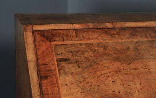 fig 5. Antique English 18th Century Georgian Figured Walnut Inlaid Bureau Desk (Circa 1740)