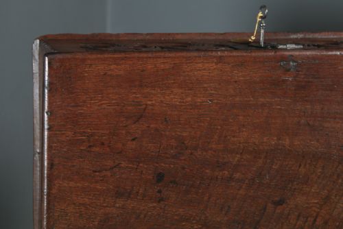 fig 4. Antique English 17th Century Charles II Solid Oak Bible Box Chest (Circa 1680)
